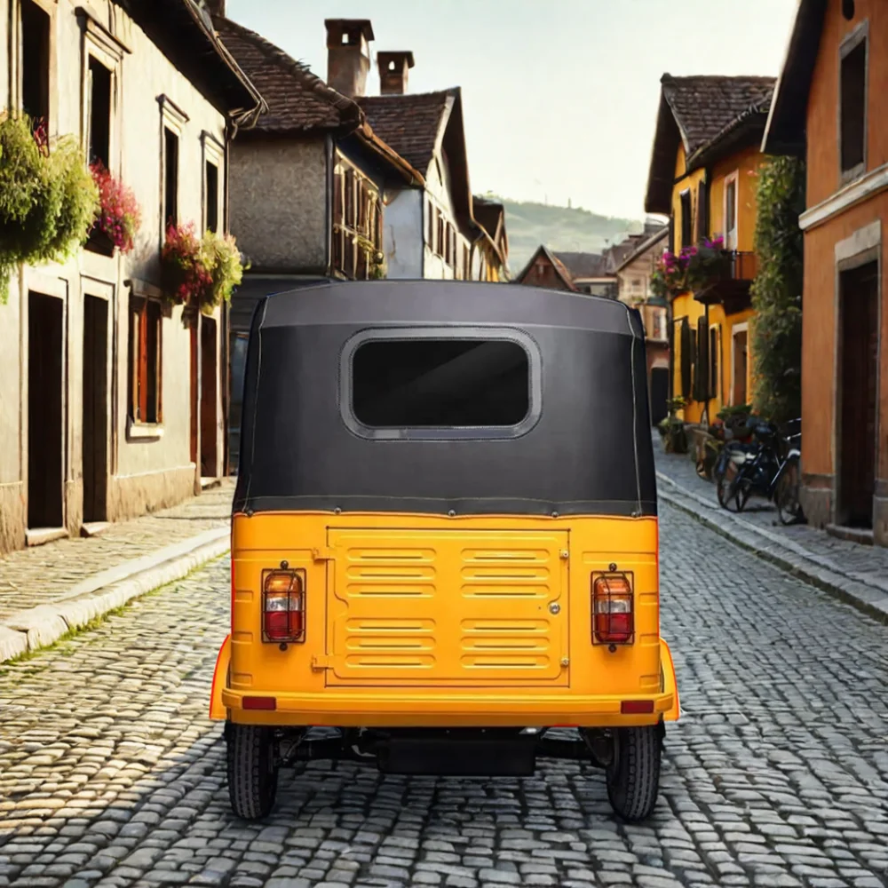 New Comfortable Seat on Passenger Motorized Tricycle 3 Wheeler Tuk Tuk Closed Body Design With Petrol for Adults