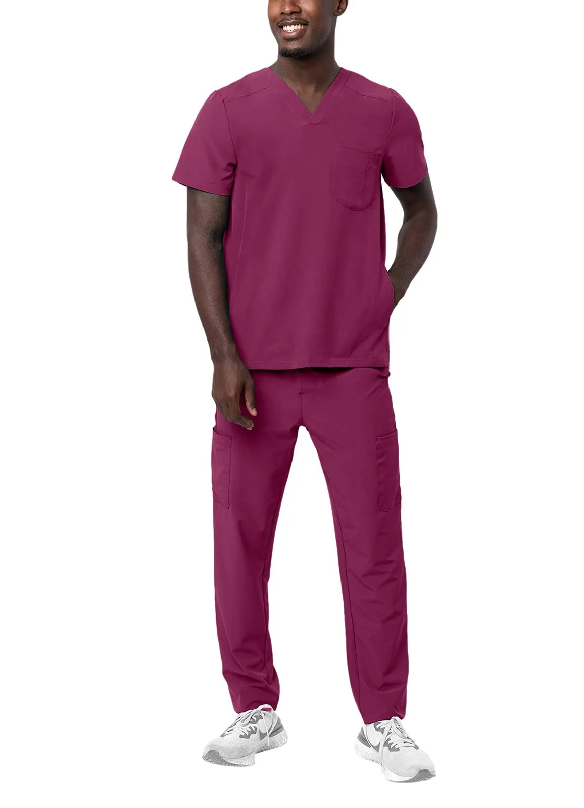 new style hospital scrubs sets nurse uniform Unisex ultrasoft drop neck scrub top uniform tealgreen spandex scrub uniforms