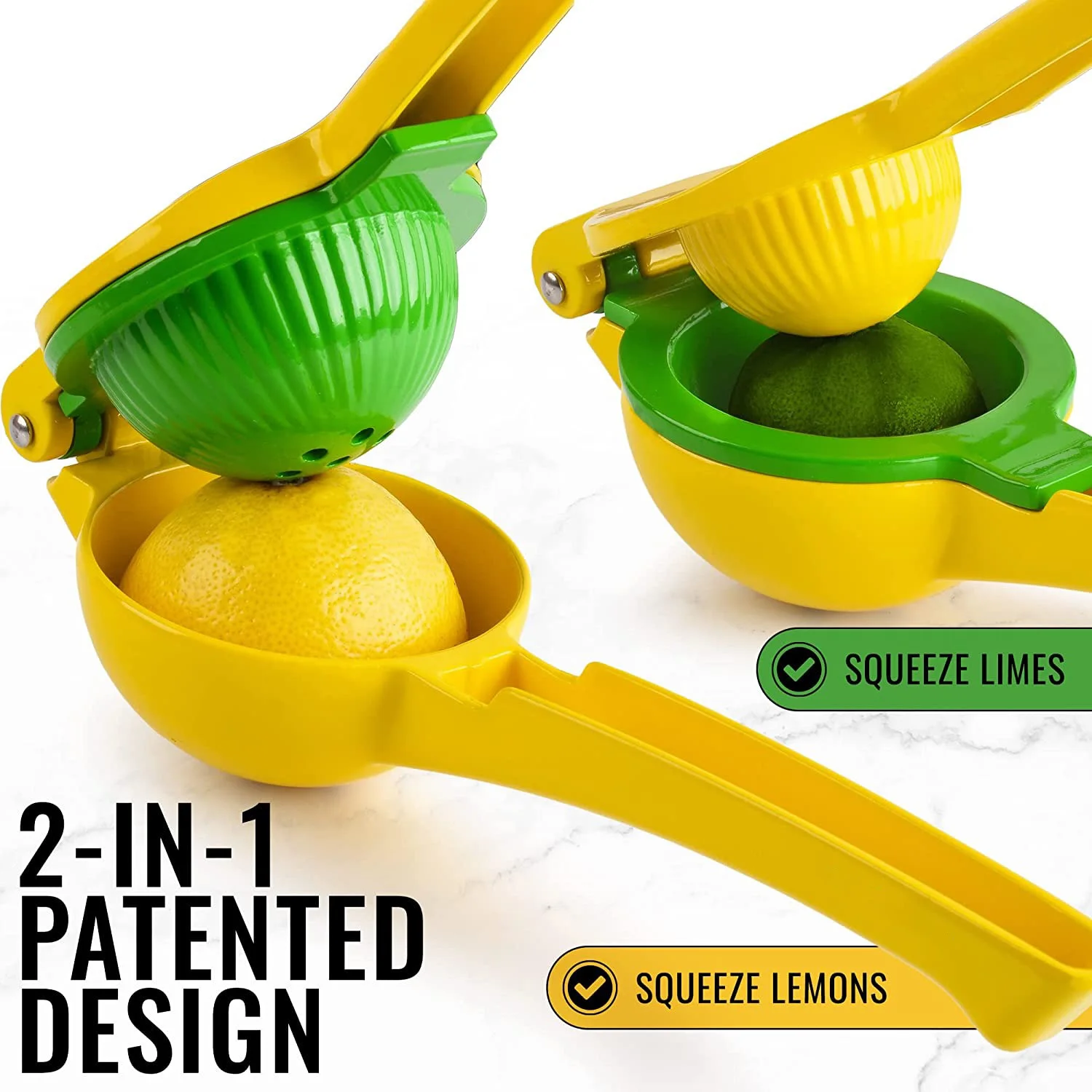 Aluminum Alloy Metal 2-In-1 Lemon Lime Squeezer Hand Pressure Juicer Lemon Squeezer Max Manual Citrus Juicer