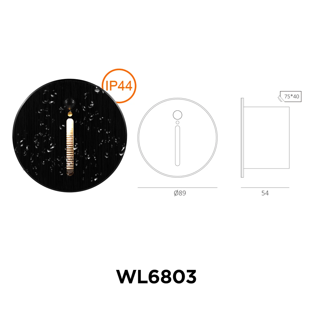 indoor waterproof IP44 mini square recessed motion sensor step lights side staircase led stair wall light