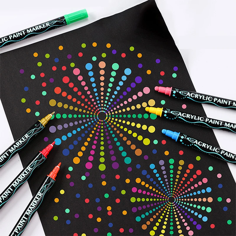 12olors Dual Tip Acrylic Paint  Marker Pens