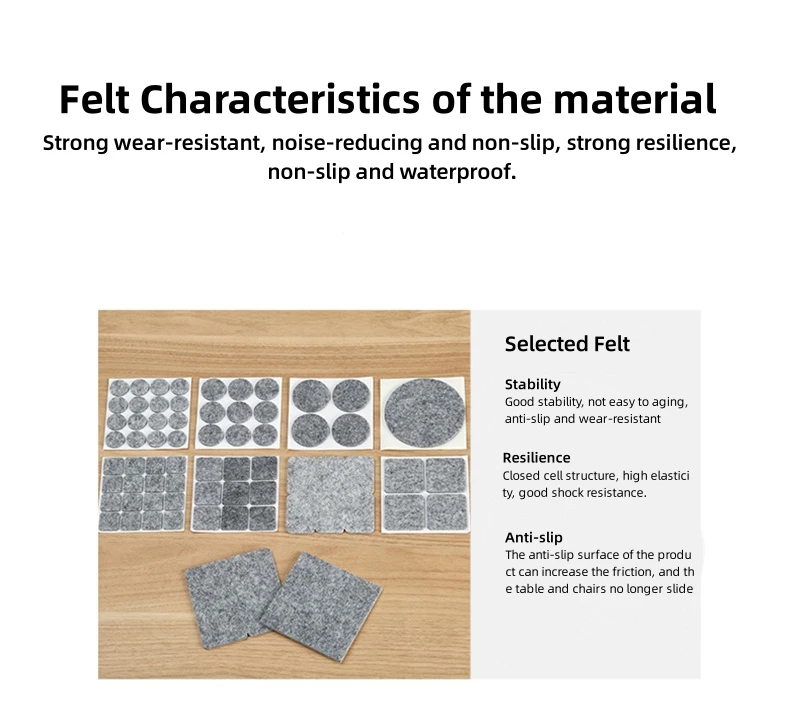 Manufacturers supply self-adhesive backing felt pads furniture tables and chairs feet non-woven feet anti-slip Furniture feet