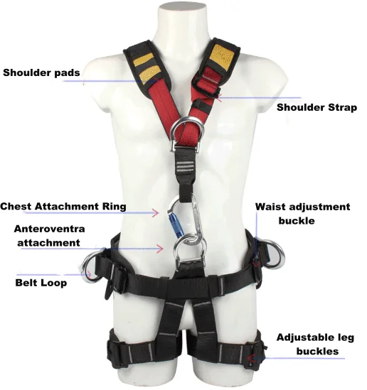 Comprehensive Full Body Safety Harness Five Point Safety Harness Belts Fall Protection Kit for Industrial Safety Work at High