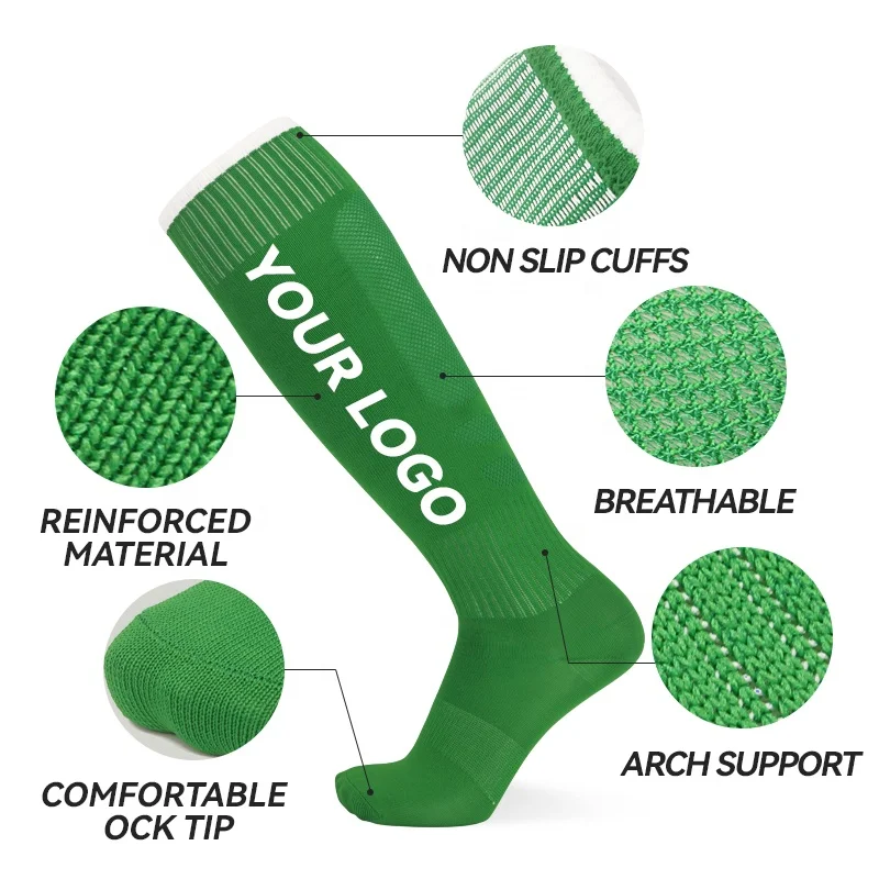 LINGTU CDP 513 Wholesale Athletic high elasticity knee high sports socks non-slip soccer socks customised socks