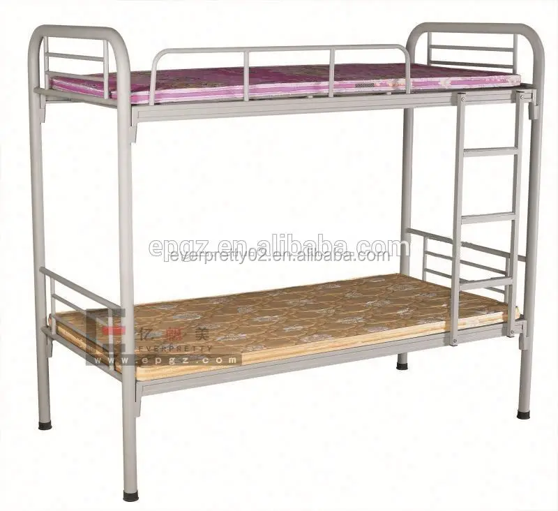 Модные дешевые чердак двухъярусные рамы кровати/армейские металлические двухъярусные кровати с матрасом