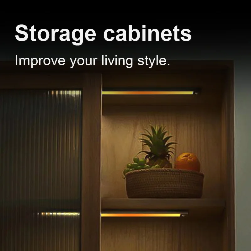 2024 New USB Rechargeable Magnetic Colorful Interior Lamp Cabinet Light Sensor