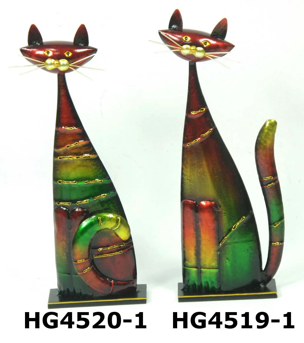Wholesale Metal Iron Adorable Sitting Cat decor Kitchen decor Oil Painting Color Finish Sculpture