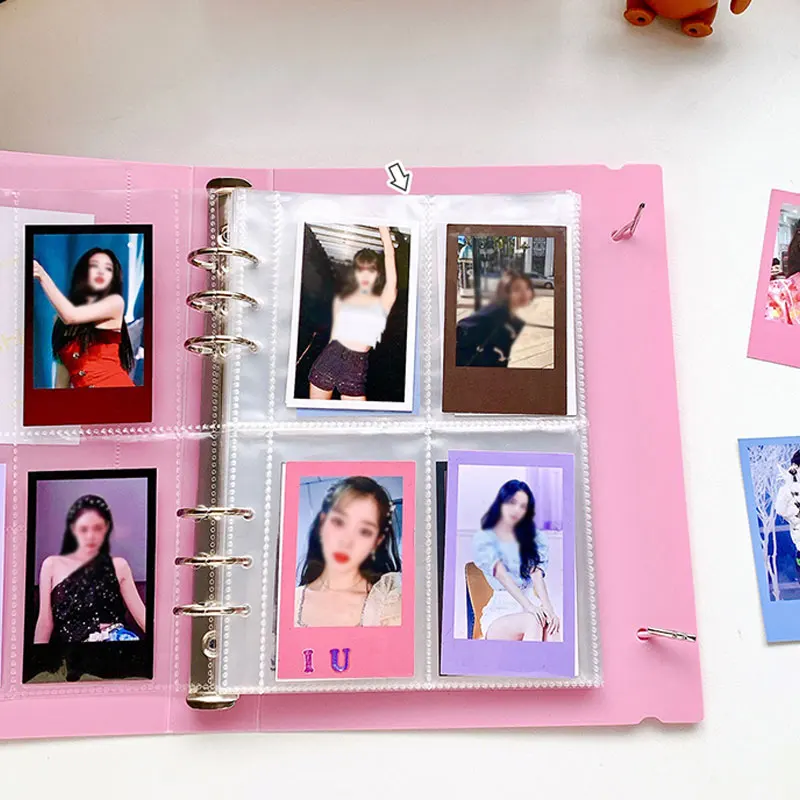 Папка для фотографий А5 с 6 кольцами Kpop держатель фотокарт книжка защитой карт сердцем Обложка фотоальбома альбом