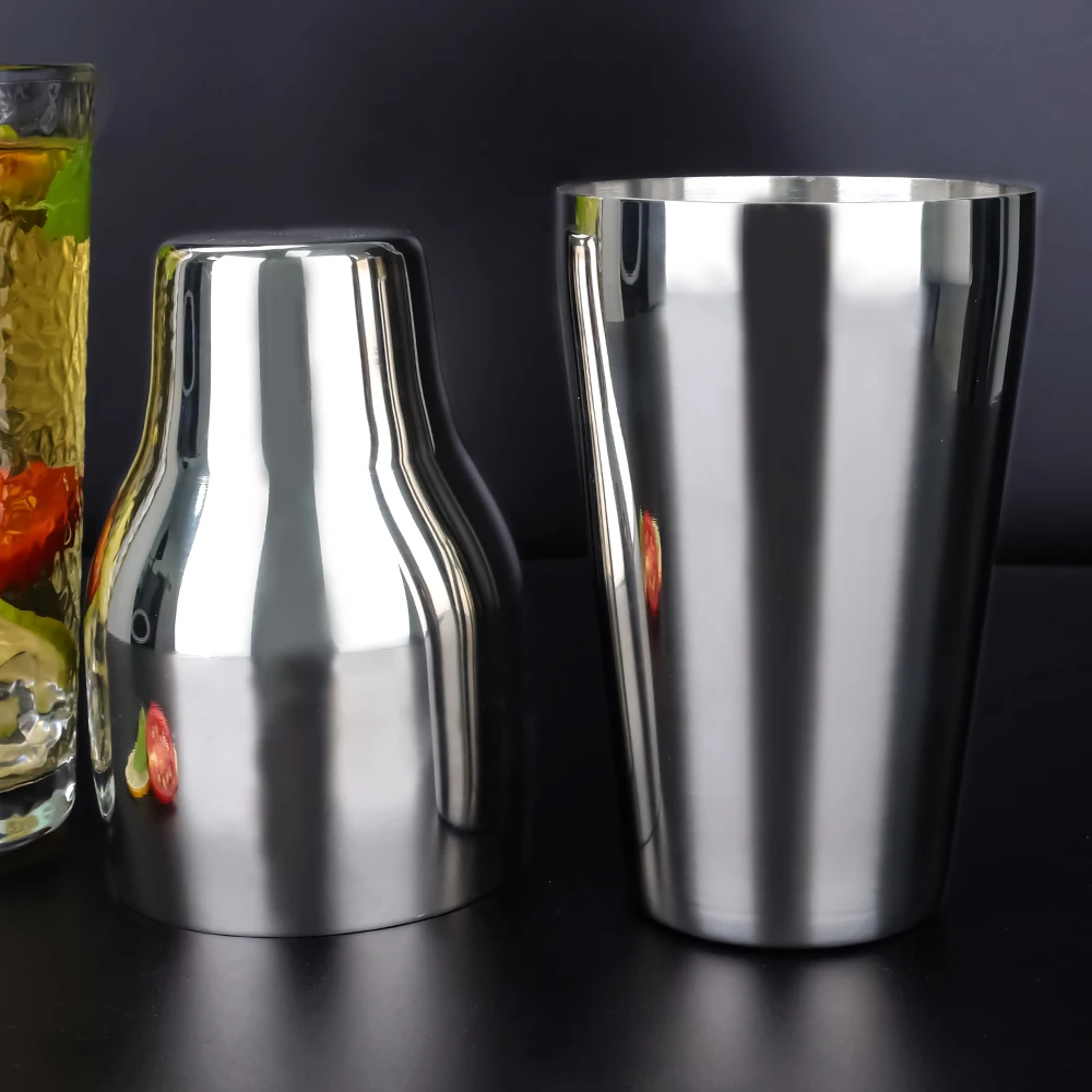 Factory Direct 700ml Silver Metal Bar Tools Bartender Kit Stainless Steel Cocktail Shaker Set