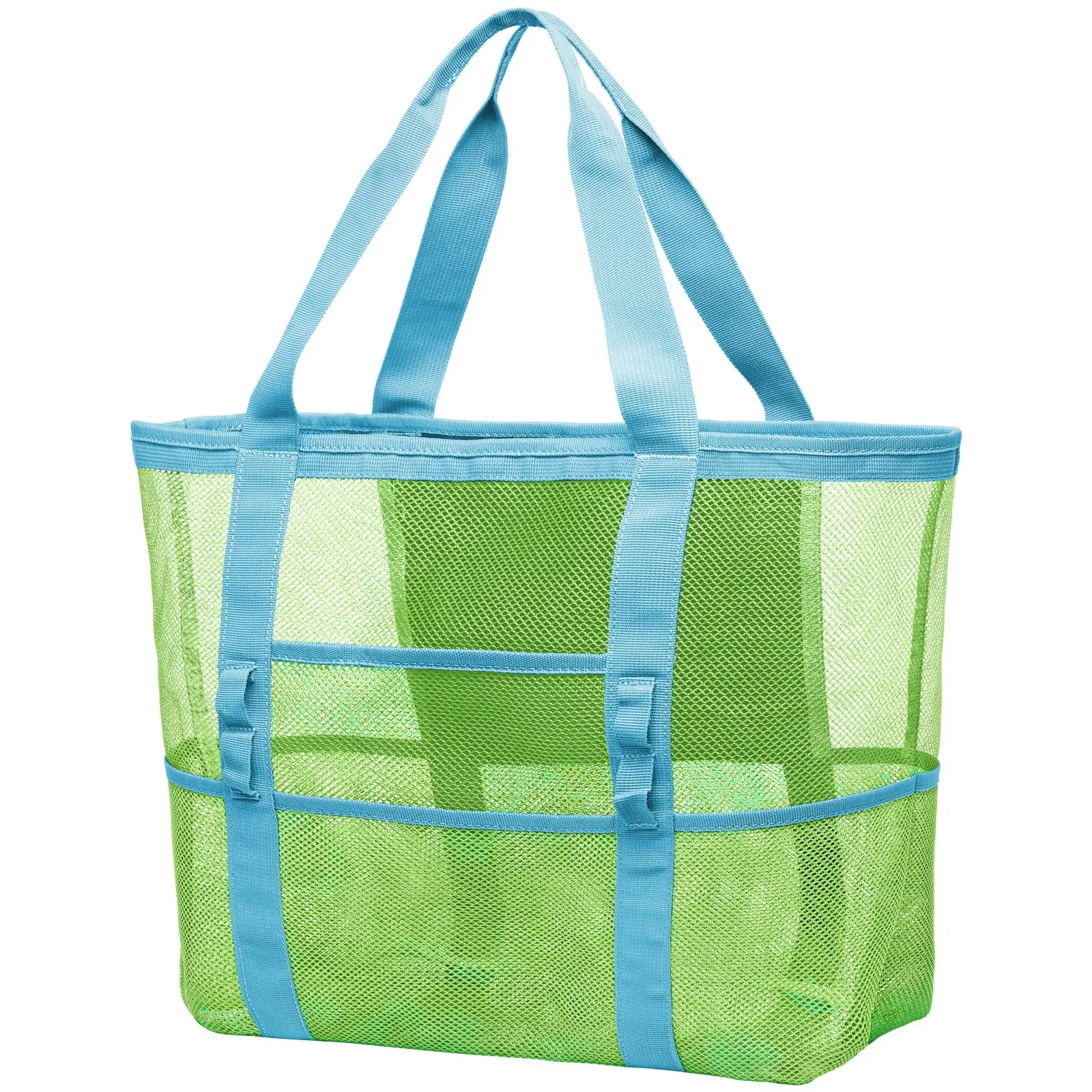 Custom Travel Handbag Purse Large Beach Lightweight Pool Bags Tote Bags Mesh Beach Tote bag for Toys Towel flip flops