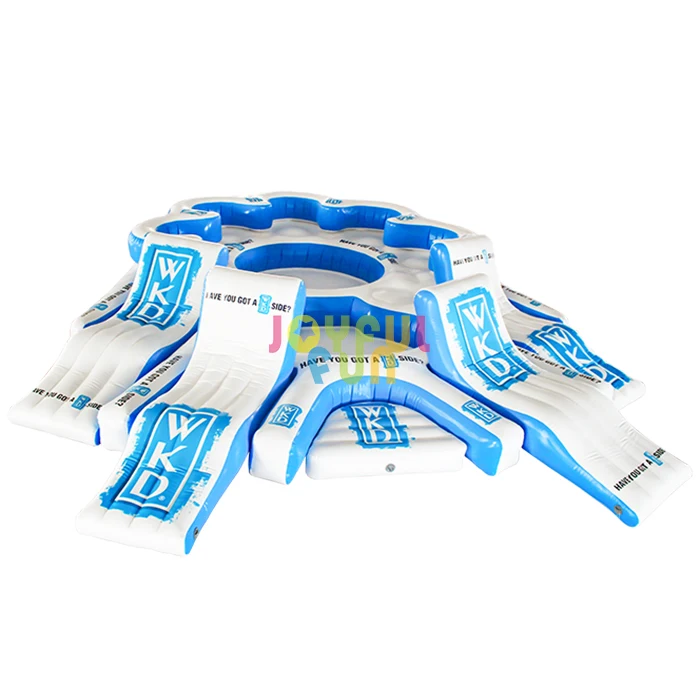 Радостное веселье заказной ПВХ надувной плавающий водный остров шезлонг большой