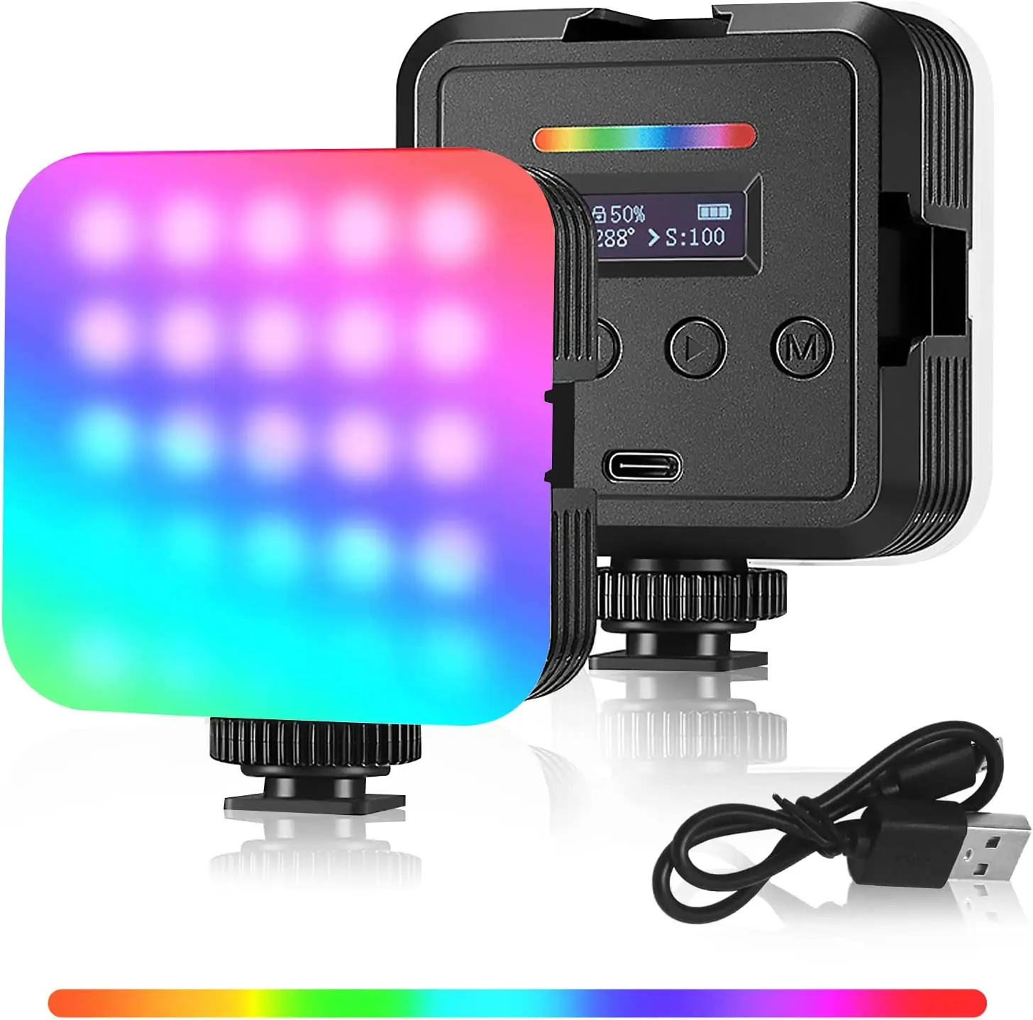 Portable RGB LED Outdoor Shooting Mobile Phone Live Selfie Video Fill light Photographic Lighting beauty fill light