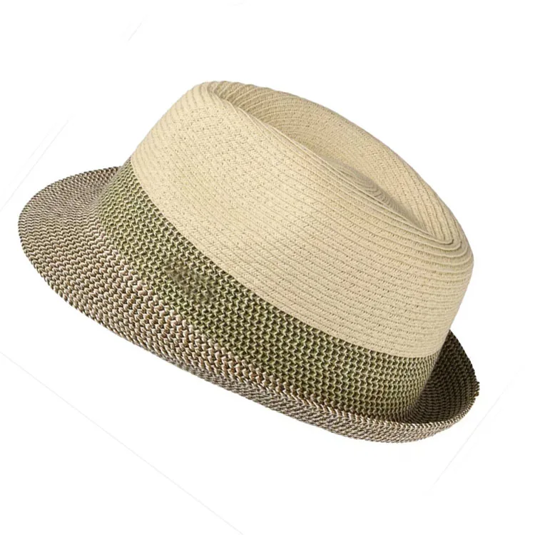 Wholesale Custom Summer Short Brim Beach Sun Hat Womens Mens Jazz Cap Trilby Panama Straw Fedora Hats
