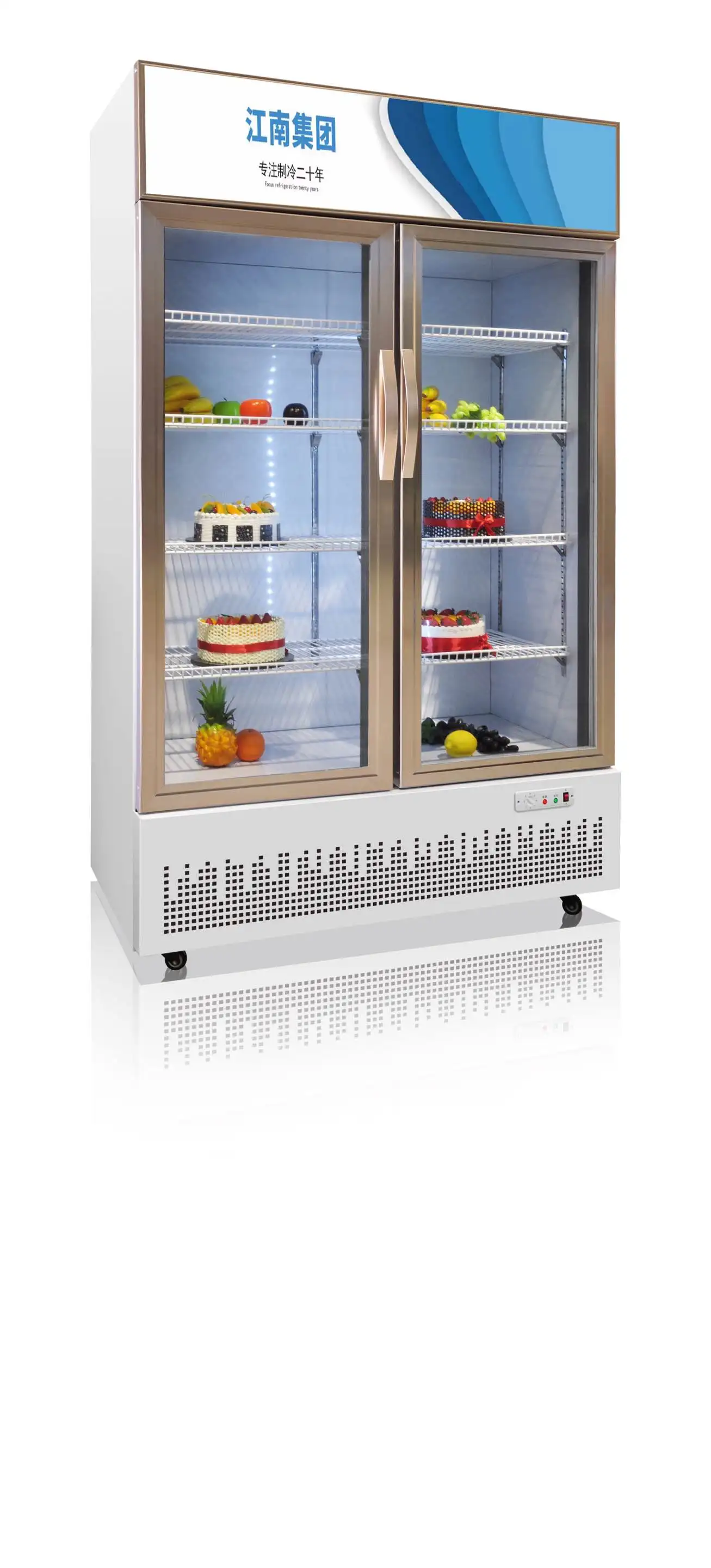 Commercial glass door Upright Freezer Refrigerator for Household Hotel Use Swing Door Frozen Display Frozen Cabinet