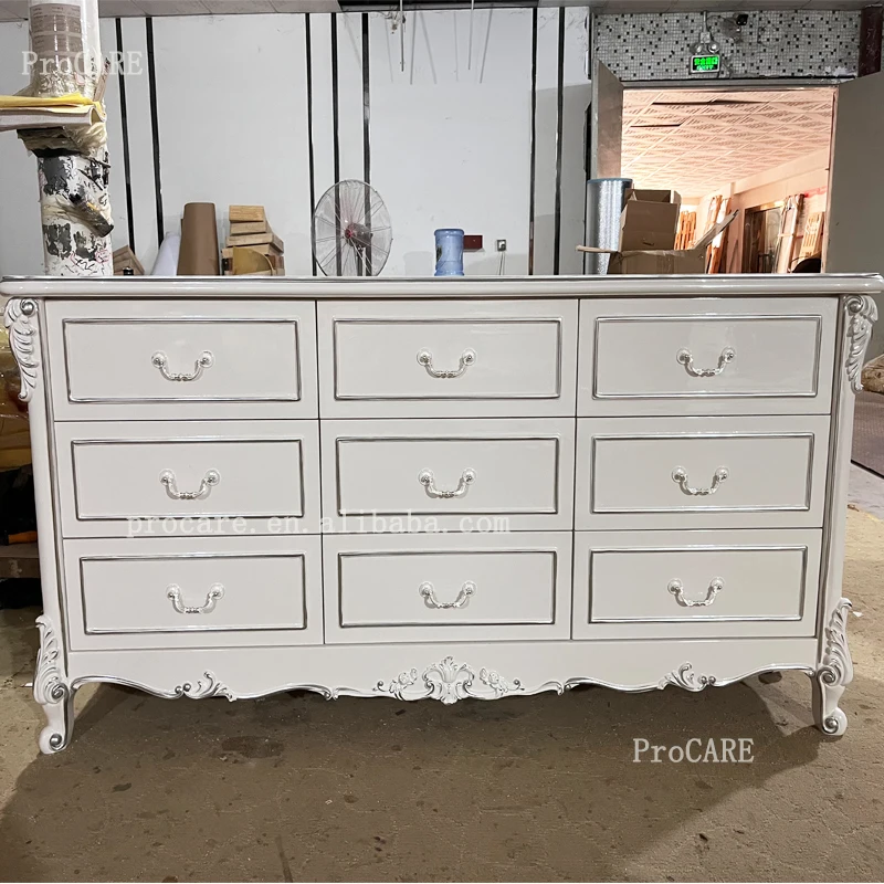 ProCARE French Style Luxury Chest of Drawers Carved luxury furniture set classical chest of drawers side cabinet