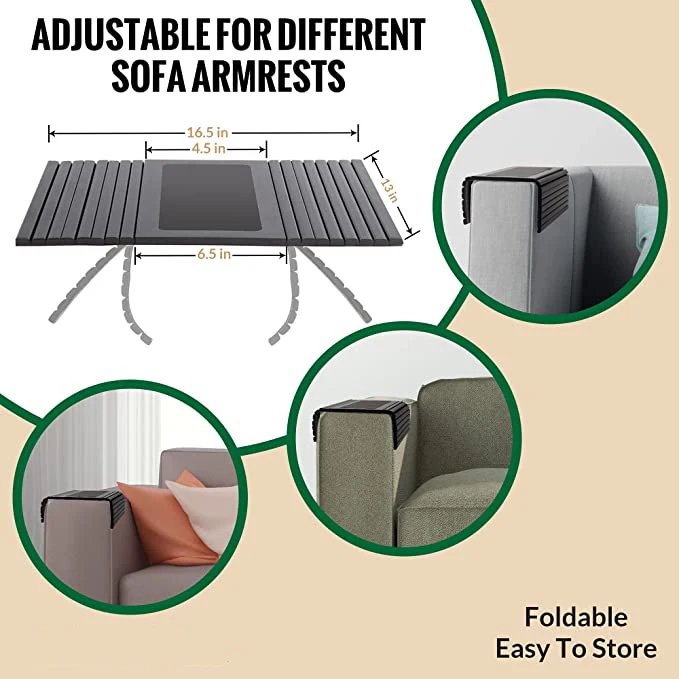 Couch Soft Sofa Tray Couch Arm Table Perfect For Drinks Snacks Remote Control Bamboo Wood Sofa Arm Tray