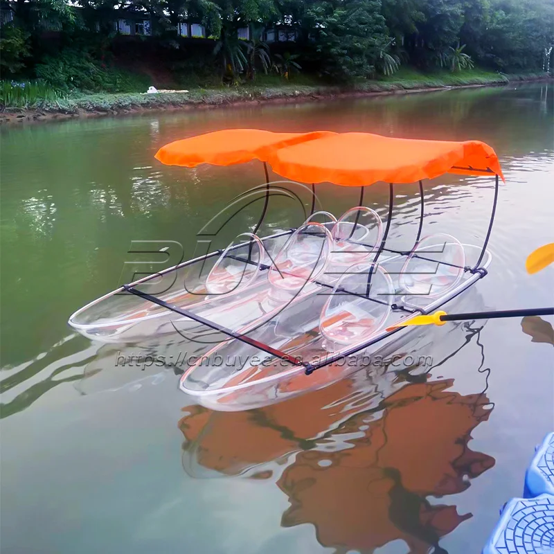 Factory Wholesale Clear Bottom Crystal Kayak 6 Person Transparent Boat Kayak