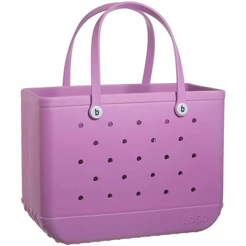 BR large or mini rubber bags silicone woman fairy tote bag with two pockets,eva pvc silicone travel beach luggage bag