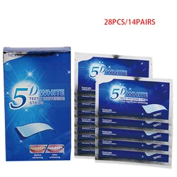 14Pairs 5D Bright White Teeth Whitening Strips Dental Kit Oral Hygiene Care Bleach Tooth Strips For Sensitive Teeth