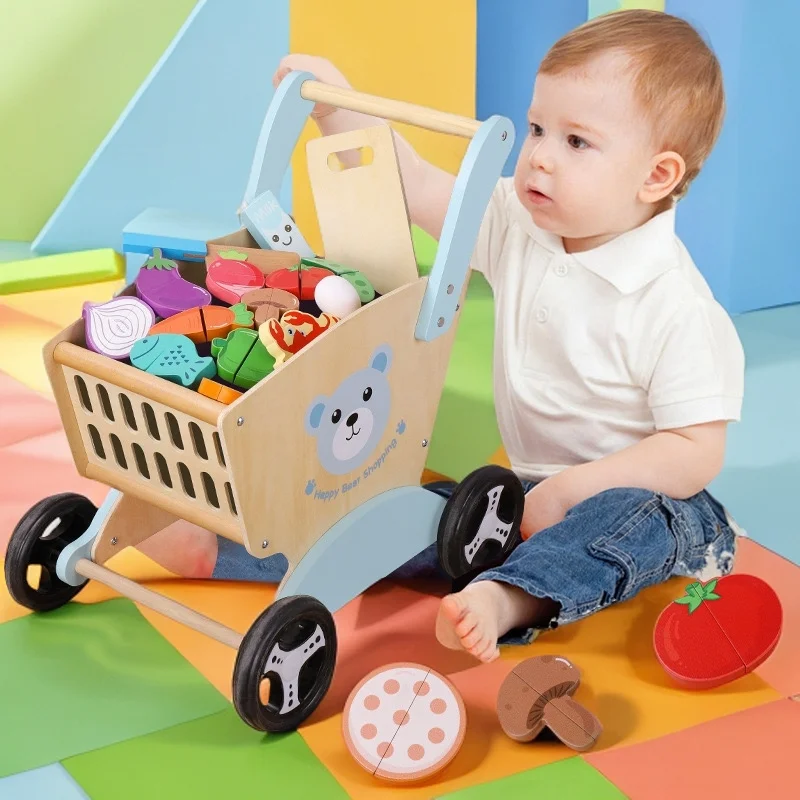 Unisex New Plastic Playhouse Toy for Kids Supermarket Shopping Cart Role-Playing Tool Pretend Play & Preschool