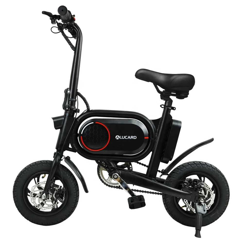 12 Inch Pneumatic Tire Electric Bicycle with Pedals Folding Mobility Bike with High Speed Rechargeable Lithium Battery E-Bike
