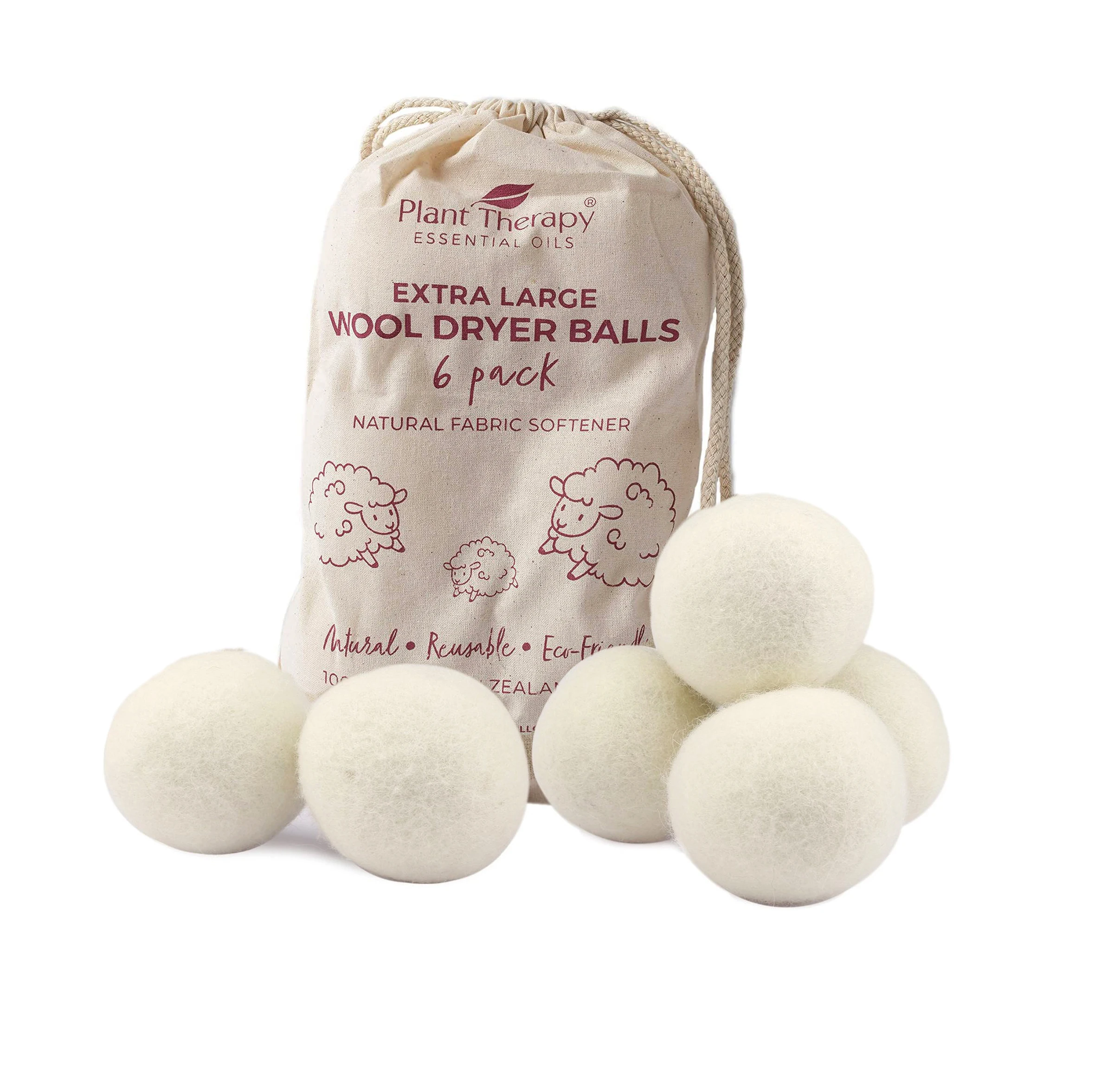 trending products 2023 new arrives amazon bestseller 6 pack wool dryer balls xl pure organic New zealand sheep wool laundry ball
