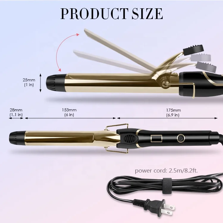 Двойные нагреватели с быстрым нагревом, частная марка, Золотой титановый щипцы для завивки