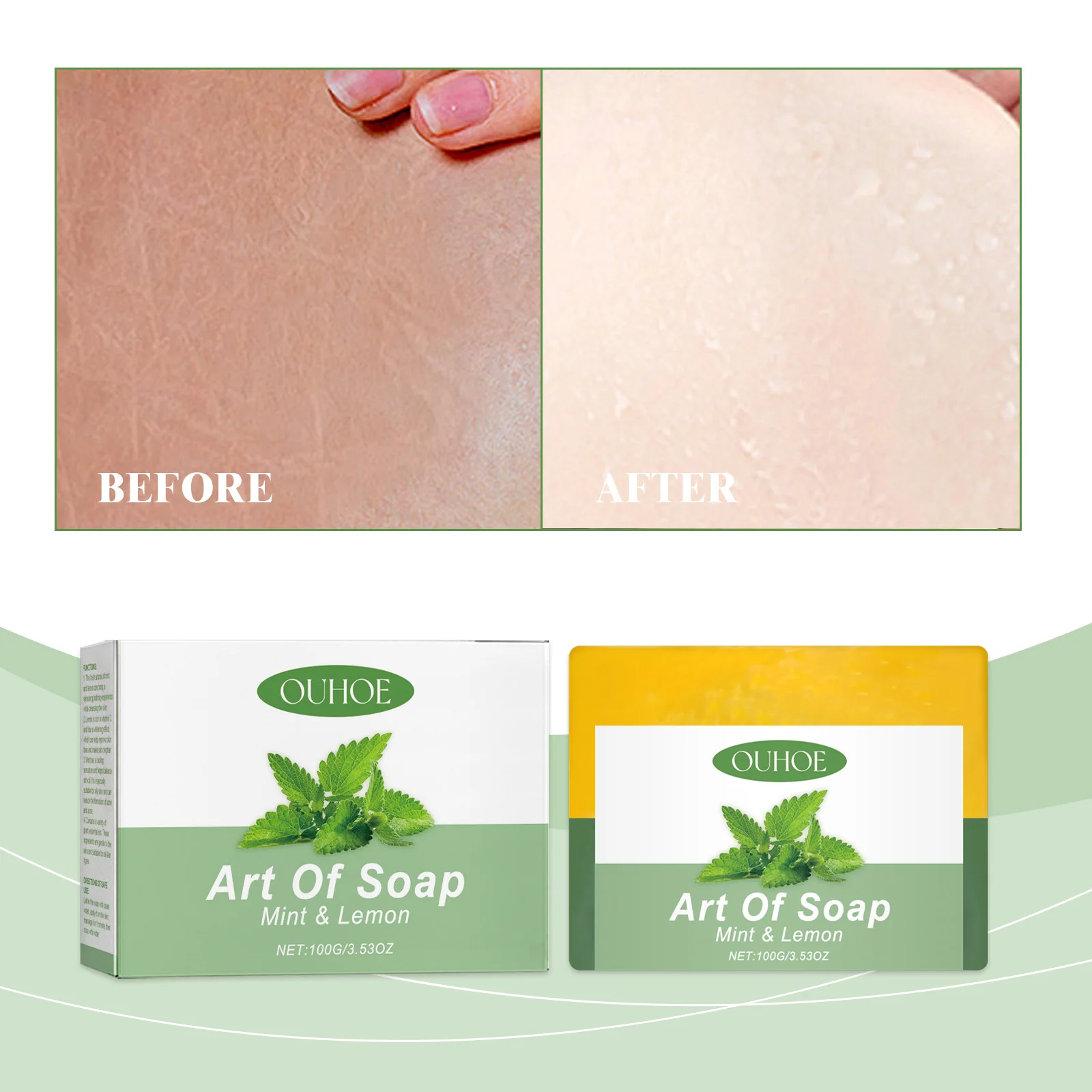 Multi Functional Lemon Mint Cool Soap Bathroom Accessory Soap Brightening Dull Skin Gentle Clean Oil Control Face Skin Care