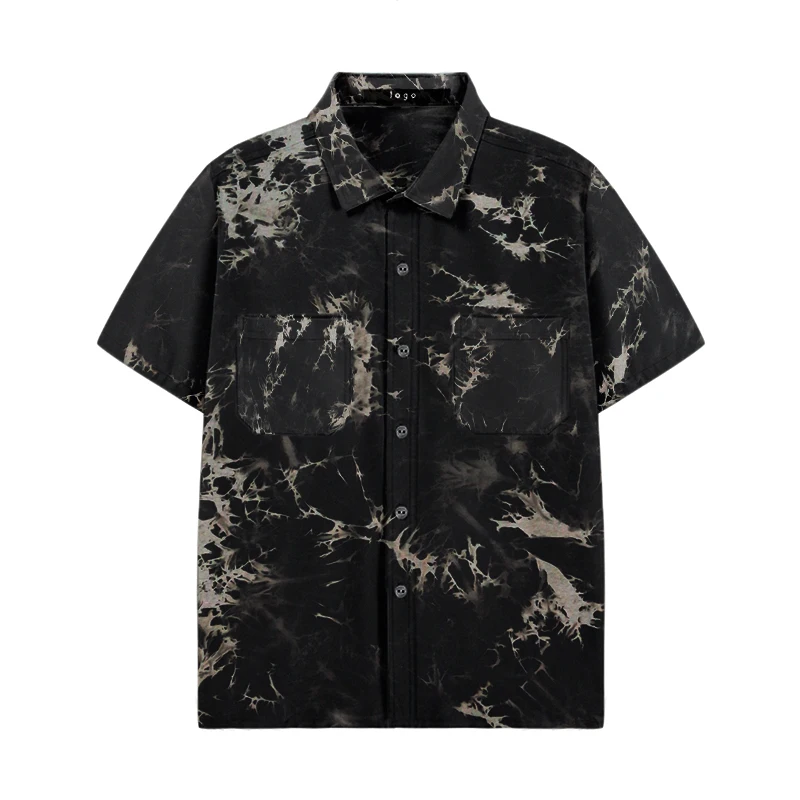 Tie Dye DIY Custom Colors Buttons Rayon Fabric Good Hang Feeling Casual Wear Hawaiian Shirts