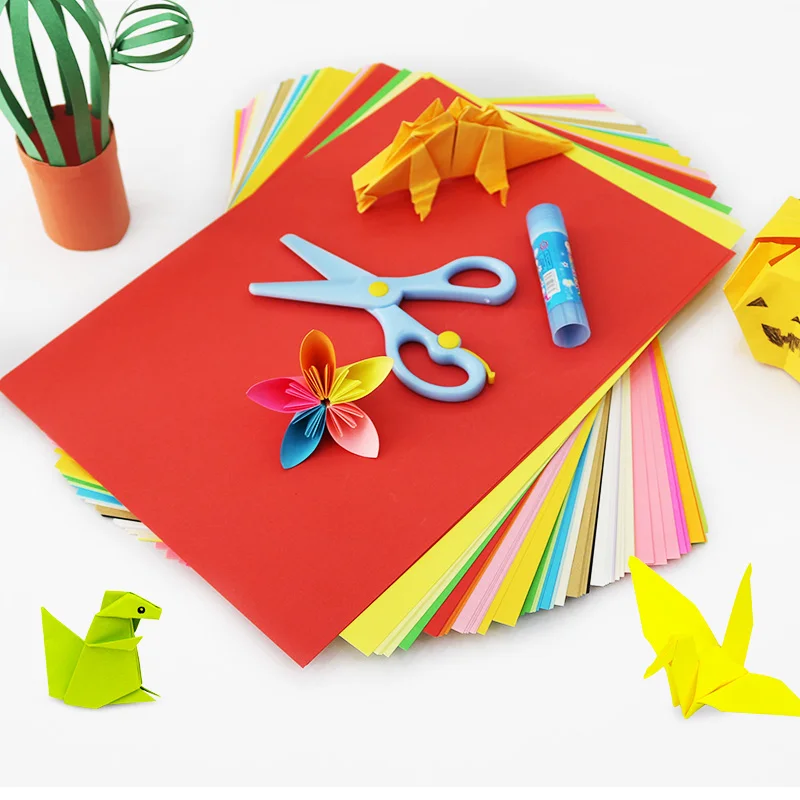 
Easy Fold Origami Paper for Kids Double Sided Squares for Arts & Crafts 