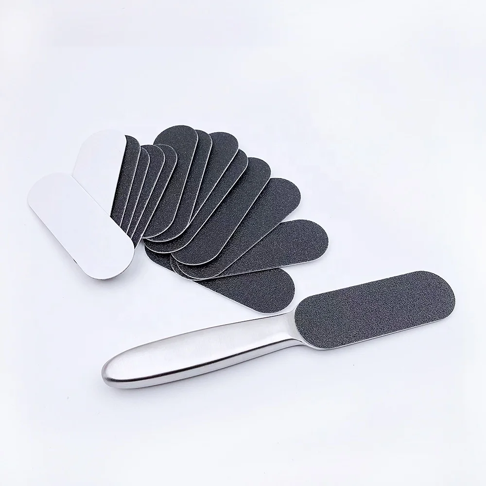 Refilling replacement pad black remove self adhesive sandpaper  for metal stainless steel foot file removable base