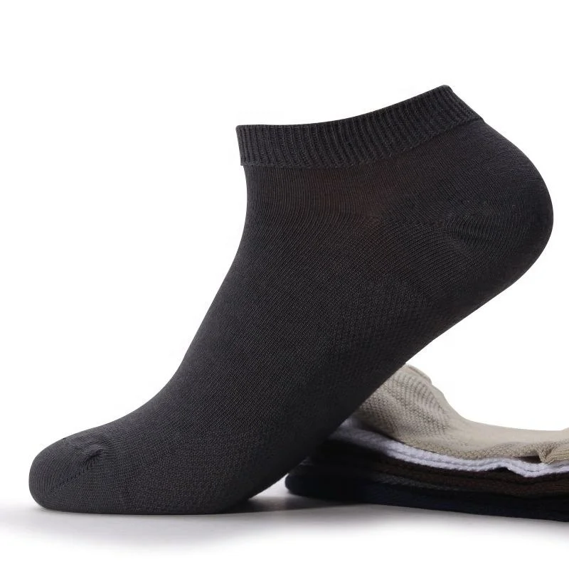 Wholesale Cheap Bulk Plain Breathable Short Socks Organic Bamboo Fiber Trainer Low Cut Socks For Men