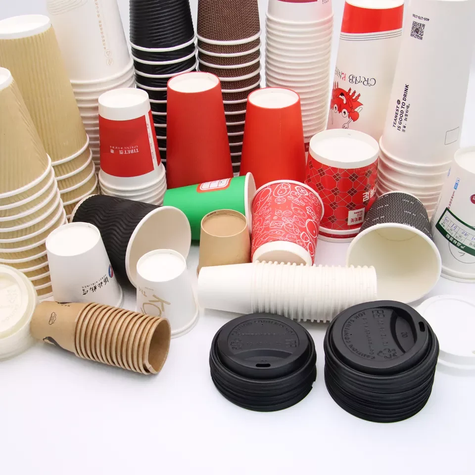 KINGWIN Biodegradables Print Logo Cafe Cup Disposable Paper Pulp Hot Coffee Milk Tea Beerpong Cups