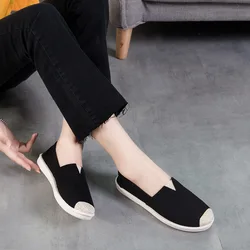 Spring and autumn new cloth shoes Korean flat bottom lazy fashion fisherman shallow mouth white shoes casual canvas shoes