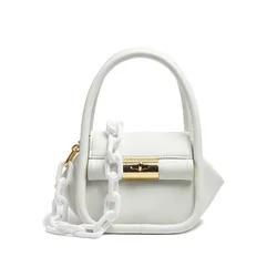 2021 New simple European and American chic design double handle gold buckle handbag woman one-shoulder cross-body bag for woman