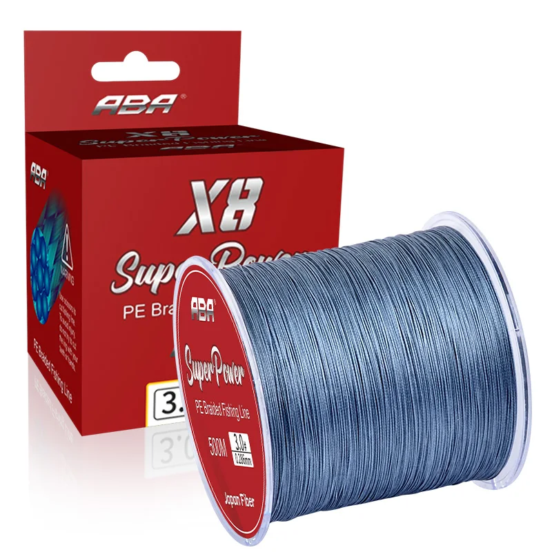ABA lake fishing 500m 8 strands braided color coated fishing line pe line