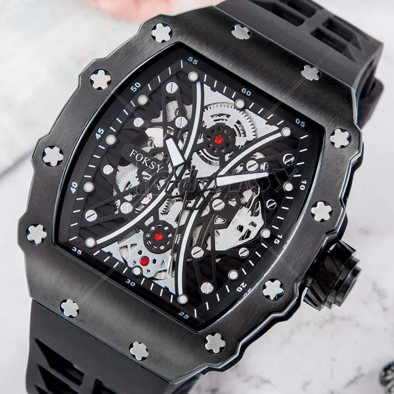 New Ruso Wheel Design Cuero Caballero Azul Minimalistic Stainless Steel Automatico Singapore Movement Wrist Reloj Watch