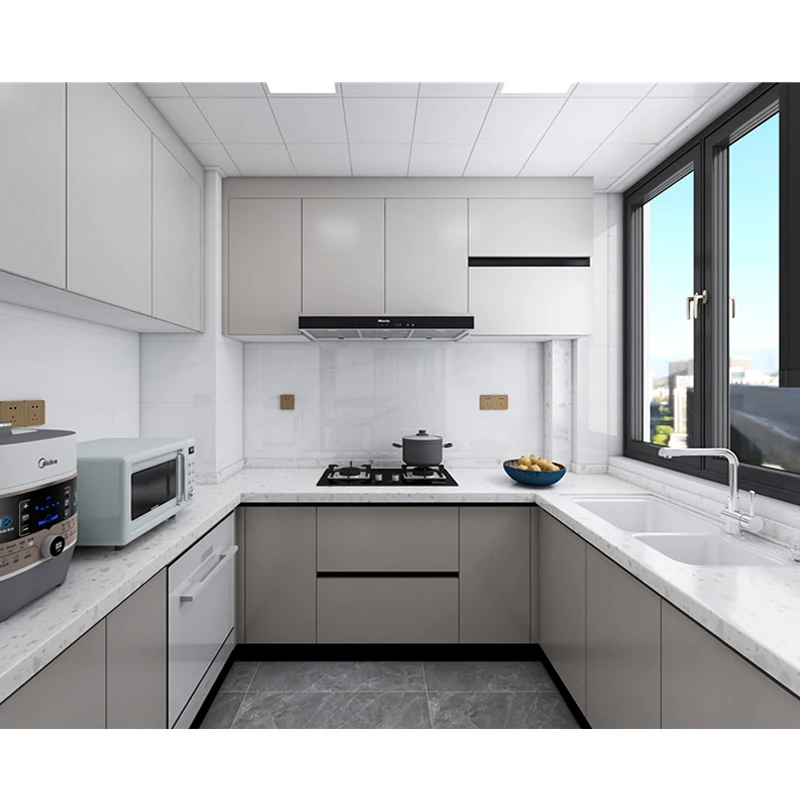 Wish Classic Wood Kitchen Cabinet Affordable Price Customized Modern Pure or Wood Grain Apartment Modern Design Kitchen Cabinet
