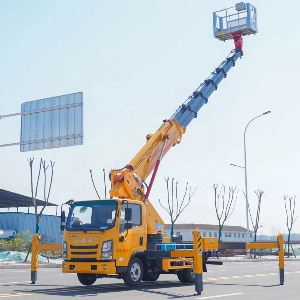 Famous Brand 28m Truck Mounted Loading Platform Lift Aerial Work Truck