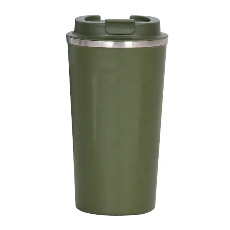 Custom Logo Printed Hip Coffee Tumbler Reusable Powder Coated Travel Mug Stainless Steel Insulated Coffee Cup