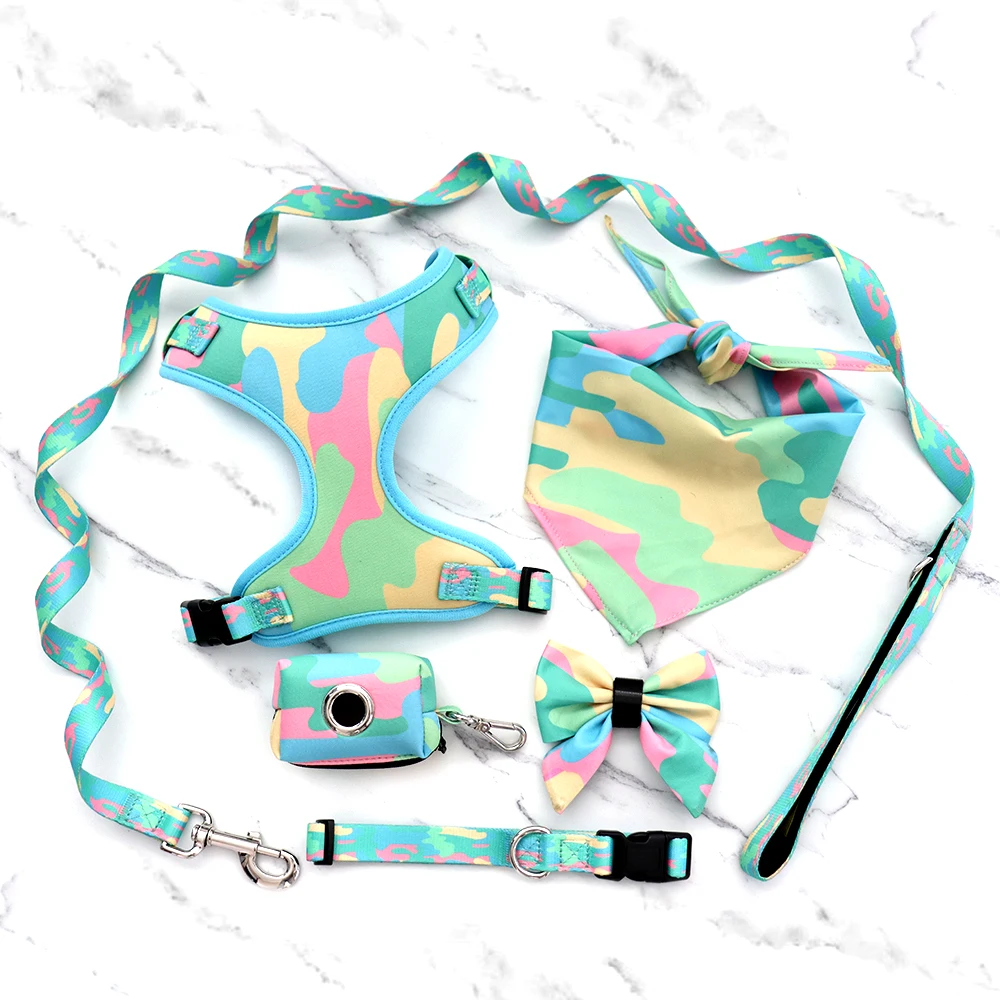 Оптовая продажа, зеленый Камуфляжный поводок макарон, персональный модный дизайн, поводок для прогулок с животными