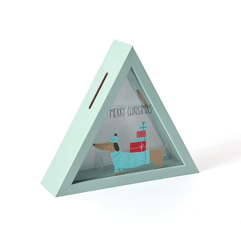 Cute Triangle Piggy Bank Custom Home Money Box Savings Number Pattern Coin Counting Feature