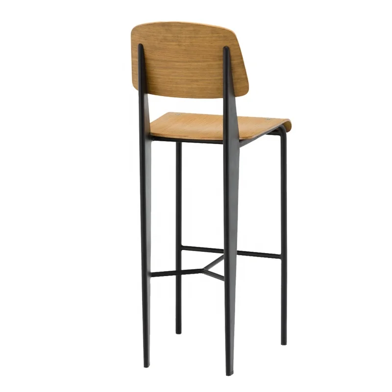 Metal Frame High Back Bar Chairs Modern Barstools Industrial High Chairs Bar Stools Sillas Para Barra