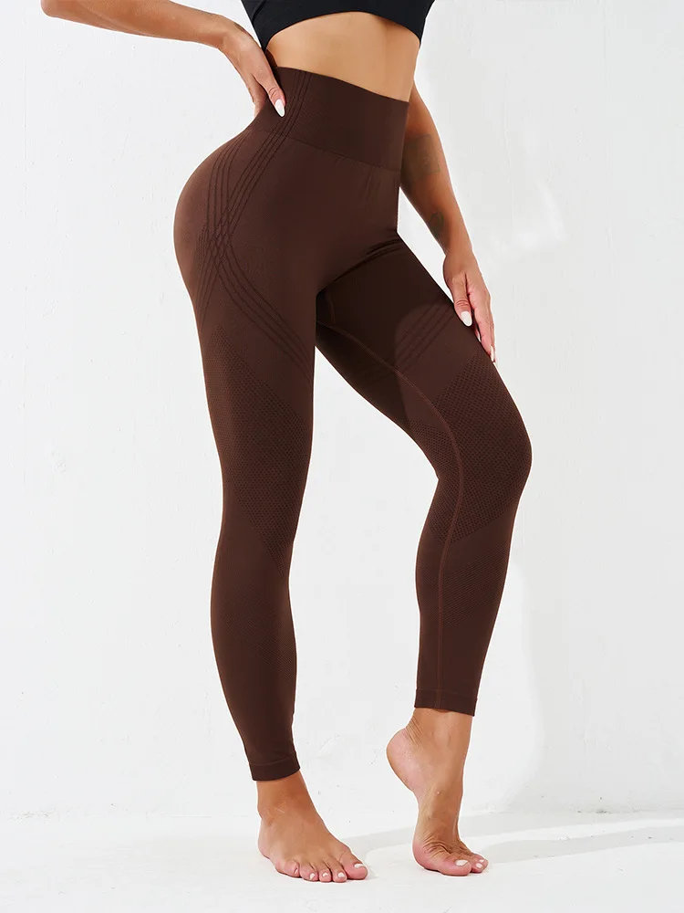 Seamless Solid Custom Logo Yoga Pants Push Up Sportswear Fitness Tight Compression Workout Leggings Body Sculpt Pants