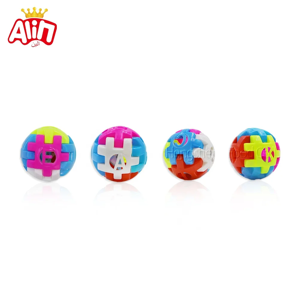 wholesale candy toys cartoon toy    toy candy kid Building block ball  whistles candy