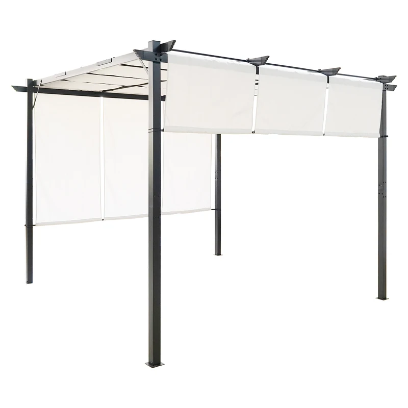 Garden Supplies Arches Arbours Pergolas Soft Top Adjustable Aluminum Pergola 3x3 Meter For Patio Lawn