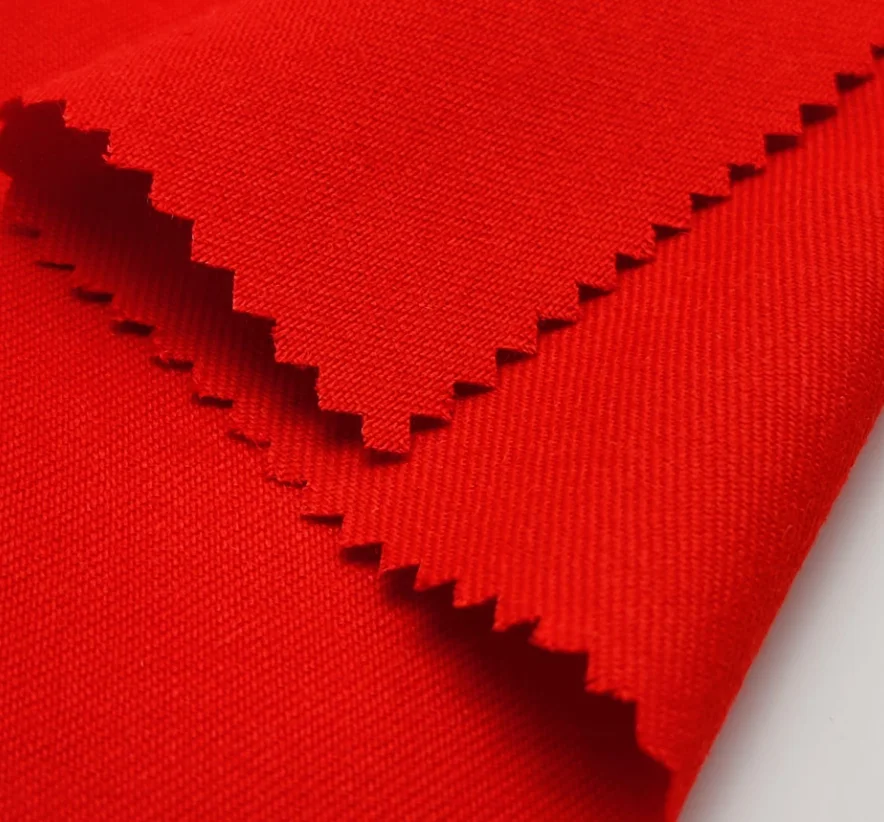 150g-230g dyed red twill aramid 3A fire retardant cloth flame retardant anti-static aramid cloth for industrial fabrics