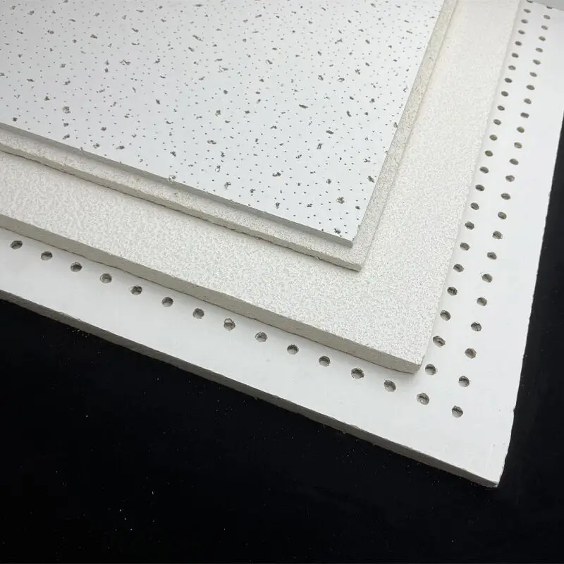 Подвесные потолочные плитки, Акустические Минеральные волокна, белые квадратные высококачественные огнестойкие стеновые панели для офисных зданий