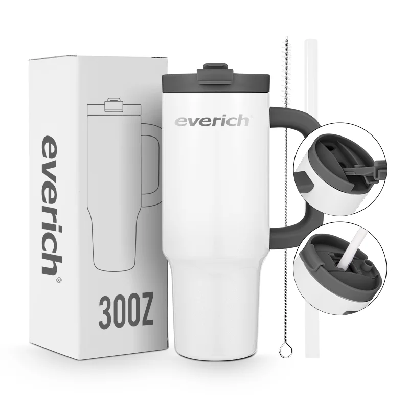 Everich keep hot and cold double wall 30oz stainless tumbler with straw wholesale bulk