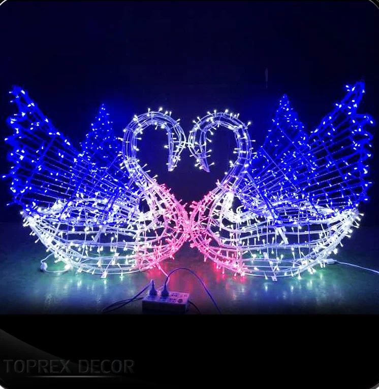 Hot sales Outside wedding garden festival decoration ip65 waterproof led motif swan led light